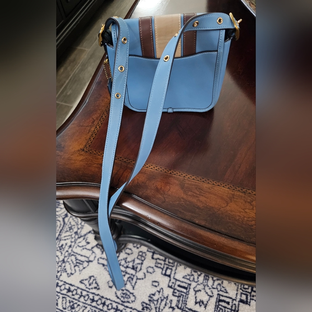 Coach Rambler 16 Varsity Stripe Limited Edition Leather Crossbody Bag NWOT - Picture 13 of 16